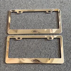Land Rover Chrome Silver Metal License Plate Frame Set